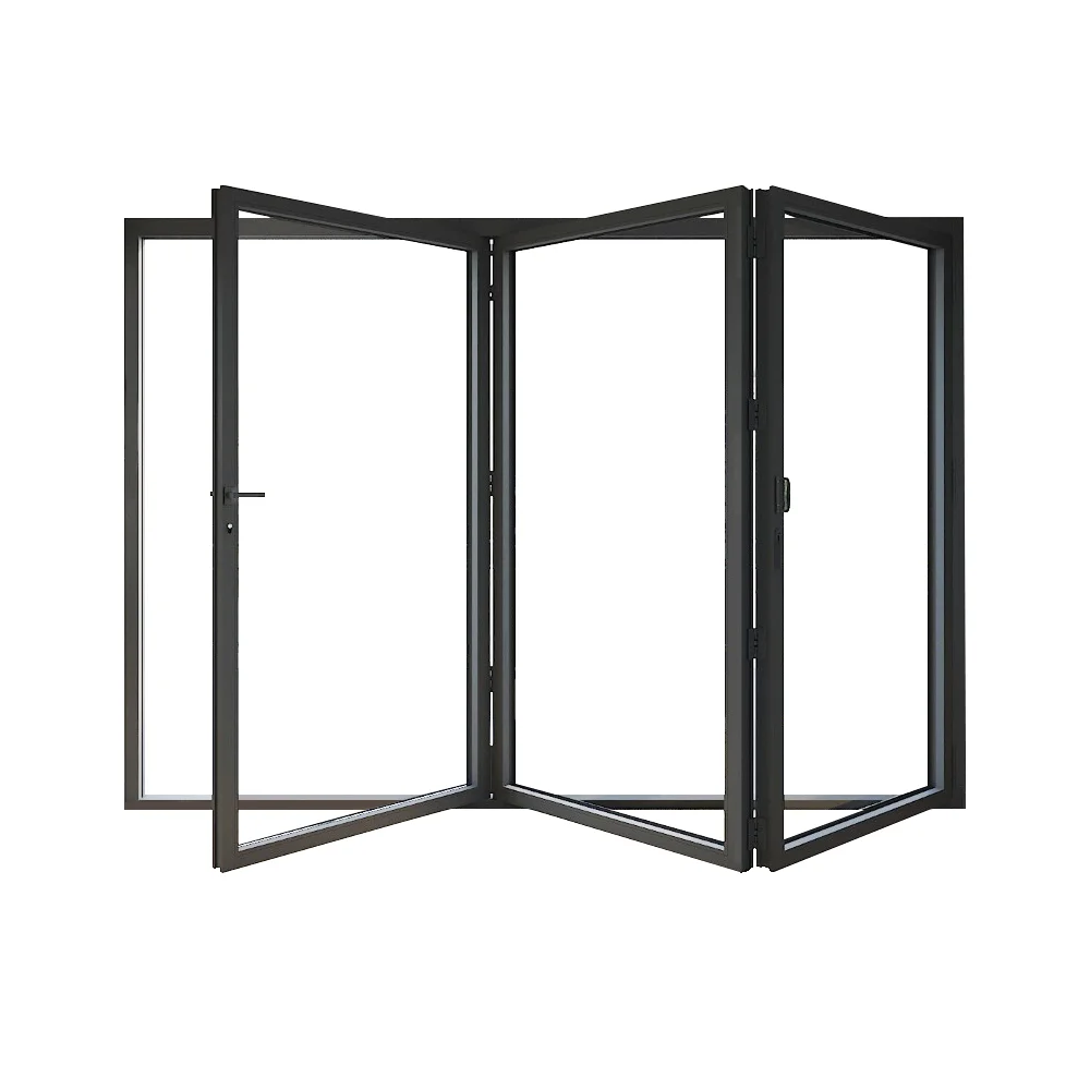WUXI VENUNO Aluminum alloy Folding Doors modern new black panel Bifold Glass folding door