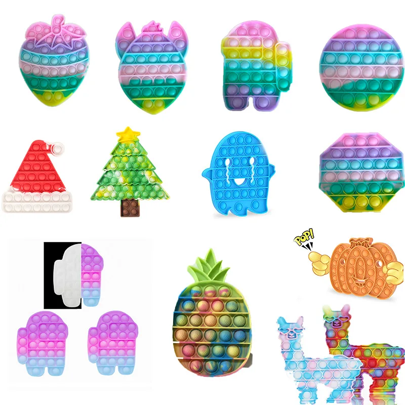 
Christmas Halloween New Designs Fidget Packs Figet Simple Dimple Pop Fidget Toy Figit Pop Autism Sensory It Toys 