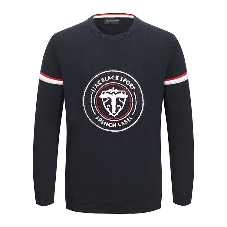 Новинка осени 2022, вязаный облегающий деловой Повседневный пуловер на заказ, мужской свитер в полоску