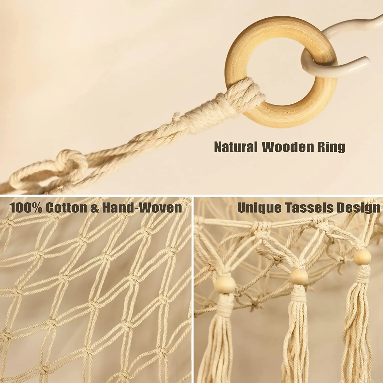 Longsen popular bedroom stuffed animal hammock net with macrame customized size cotton storage toy hammock