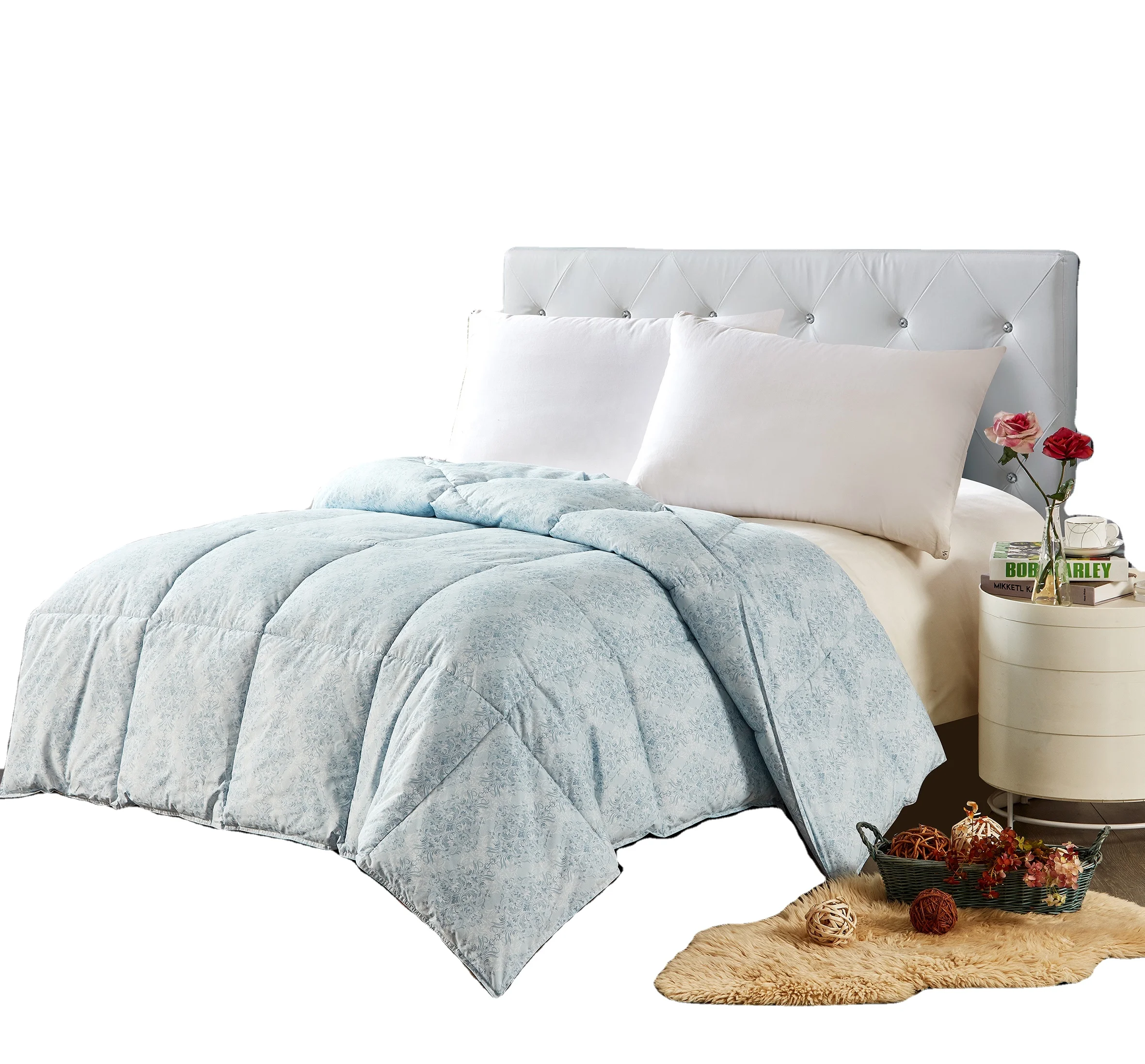  100% Poly Pongee Quilt Printed Fabric Duvet Down Filling