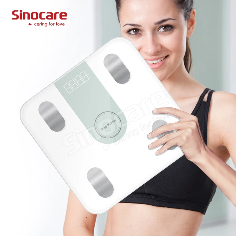 Sinocare Smart App Android ios Bathroom Scale 180kg/396lb Weighing Fashion Smart Body Fat Bathroom Scale Funny Bathroom Scale