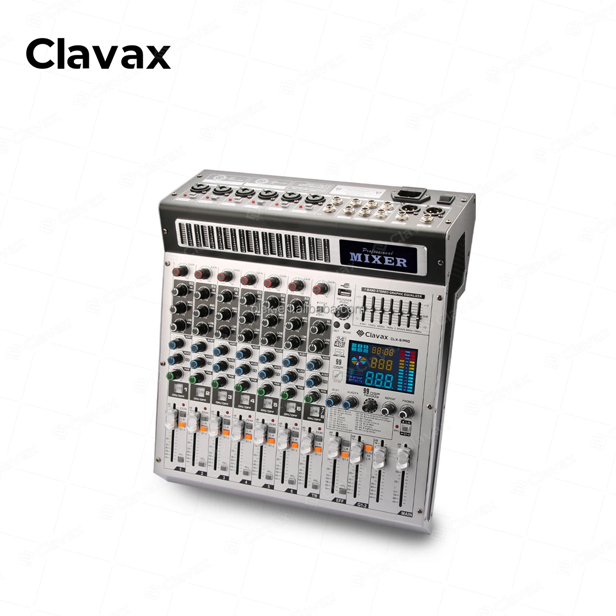 Clavax CLMC-CLX8 Pro Профессиональный 8-канальный цифровой аудио микшер контроллер с экраном DJ микшер для бара вечеринки