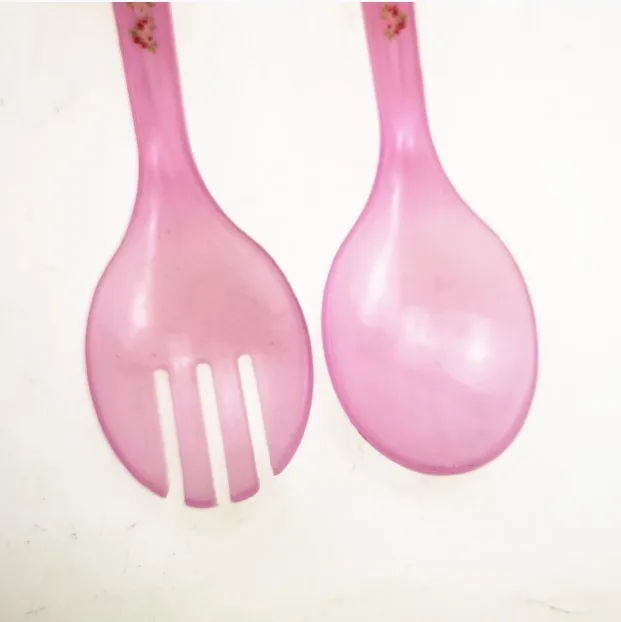 serving plastic salad tools Cutlery Spoon Salad Server Set spoon set