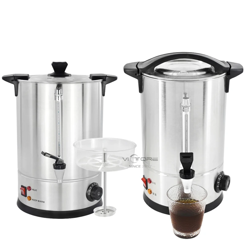 Commercial 25 Cups Electric Hot Water Domestic Stainless Steel Coffee Heater