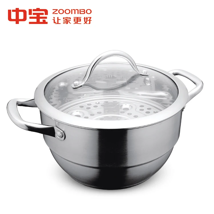 Hot selling fish steamer casserole high quality stainless steel silver stockpot metal high mirror polishing soup pot