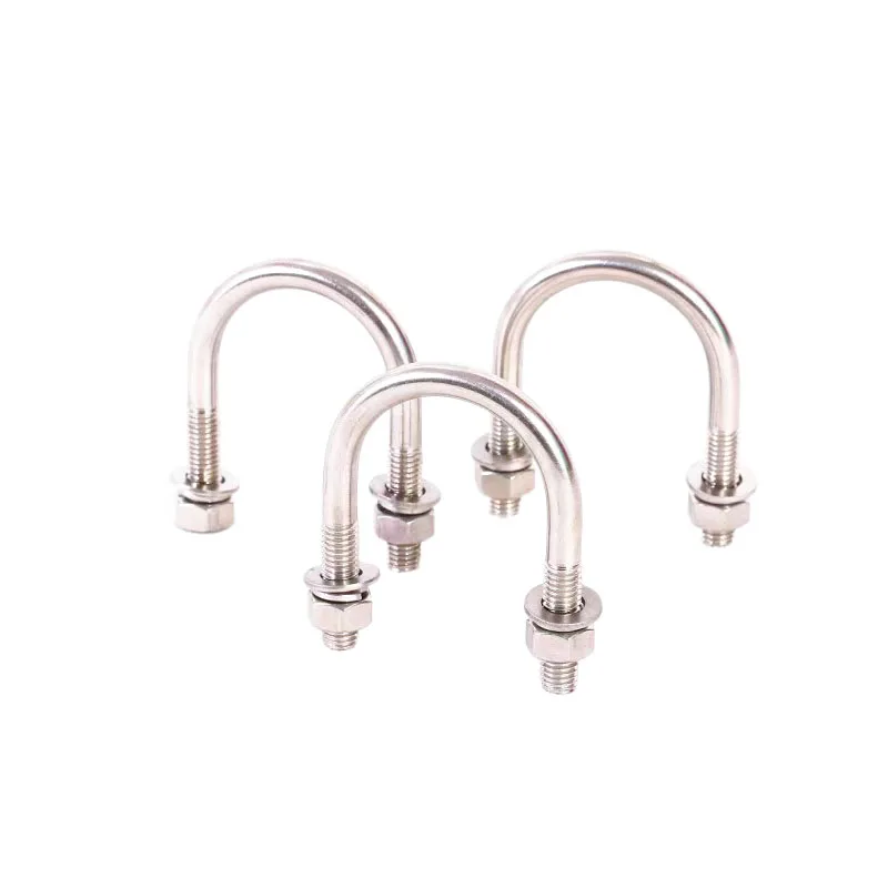 Stainless Steel 304 316 Pipe Clamp Bending Truck Boat U Bolts with Hex Nut Washer zinc Carbon Steel U bolt For leaf spring