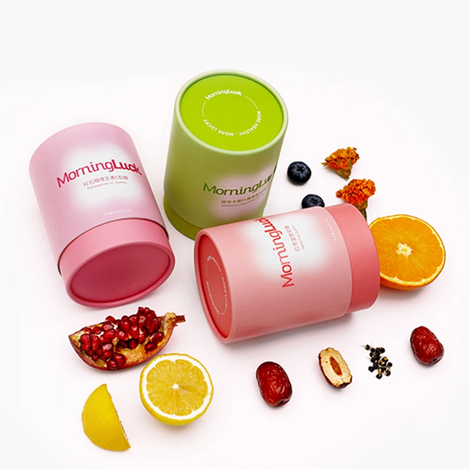 Custom luxury eco-friendly  food grade cardboard kraft cylinder package jar coffee leaf loose paper tube tea packaging box
