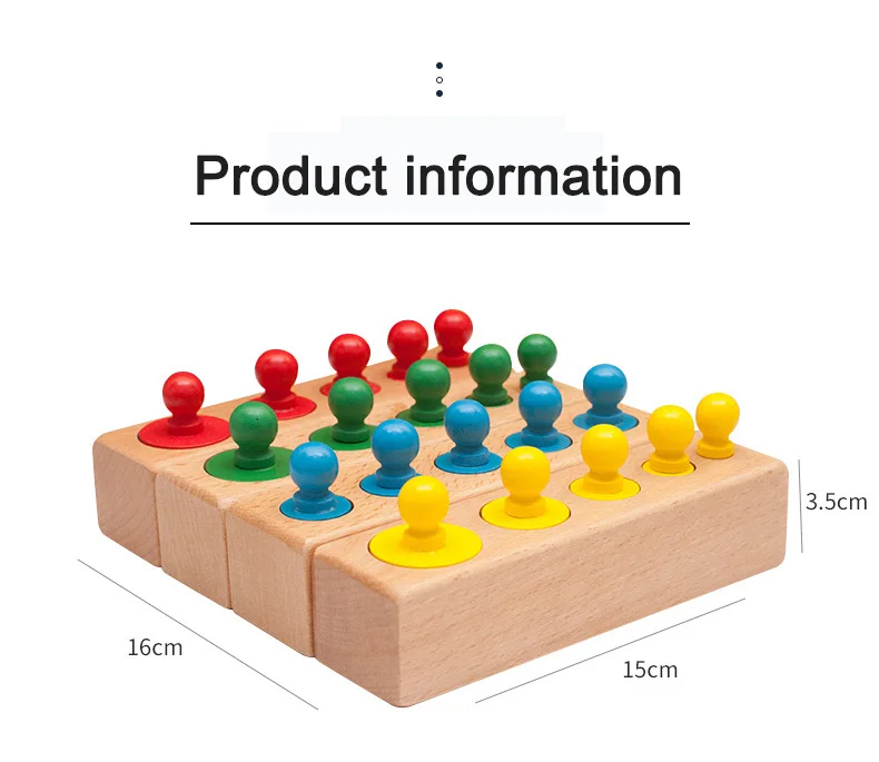 Colorful Wooden Socket Blocks Creative DIY Educational Grasp Cylinder Toy Modern Construction Cube Sets with Animal Themes