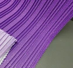100%polyester fabric digital print pleated fabric with glitter gradual change  polyester crepe polyester crepe fabric for dress