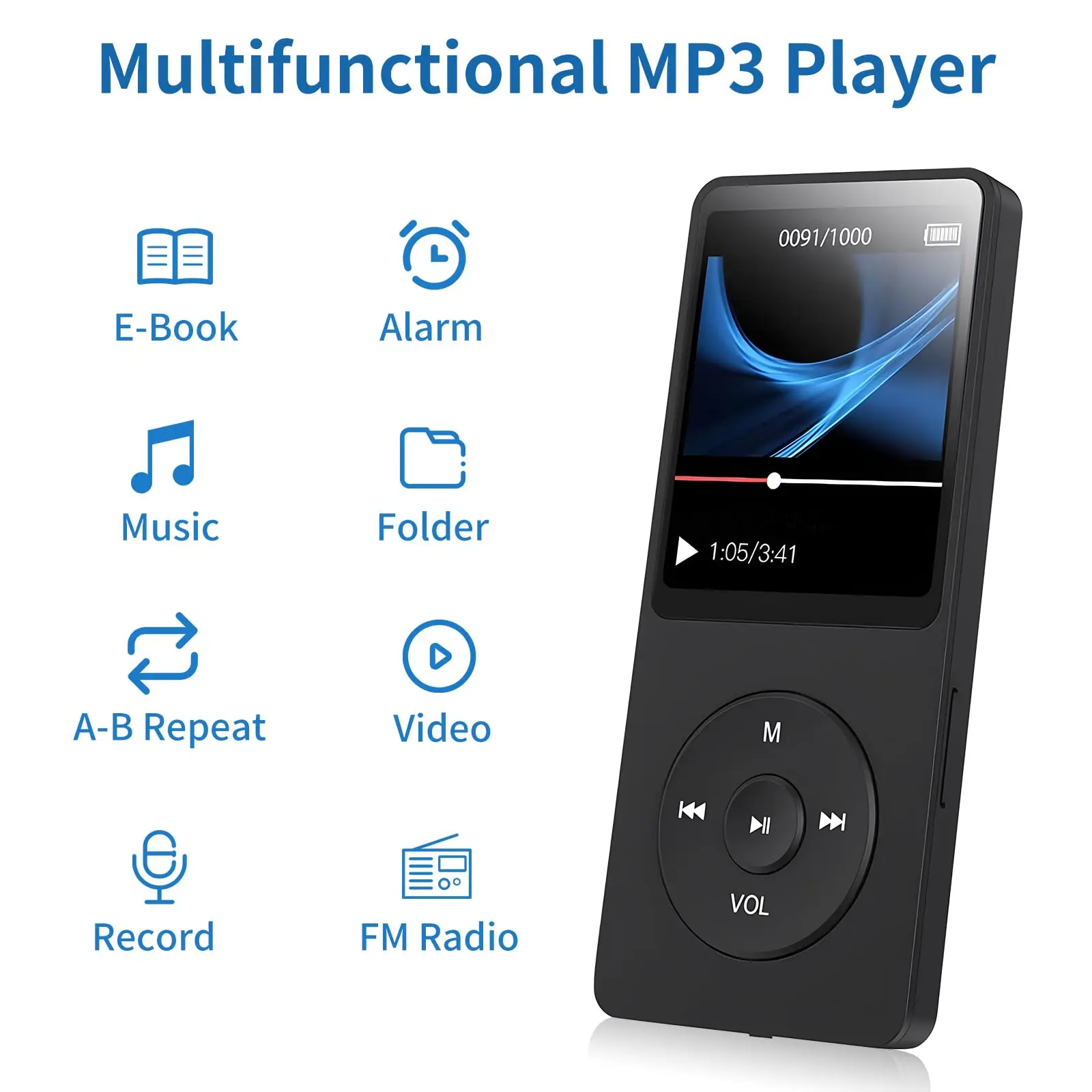 1.8 Inch TFT Screen MP3 Player Free Language BT MP4 Ringtones Songs Download Music Player XX Bf Video Player MP5 FM Recorder