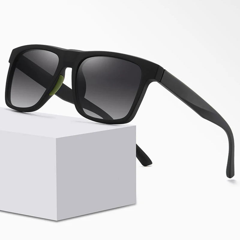 TR90 Ultralight Polarizing Sun Glasses Non-slip Rubber Nose Bracket square Frame Sunglasses Unisex Eyewear.