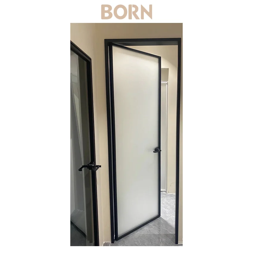 Современный Умный Замок стеклянный качели отпечатков пальцев коммерческий вход алюминиевая дверь витрины