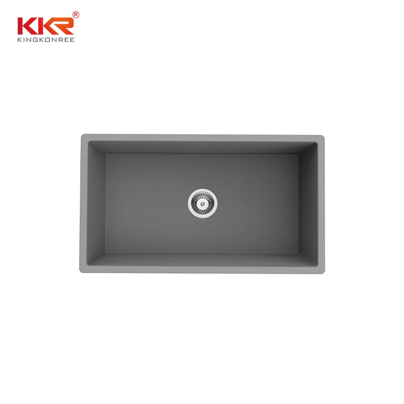 KKR black color single bowl quartz stone basin composite stone kitchen sink