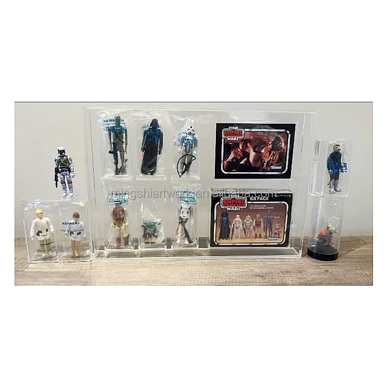 Custom Star Wars A Action Figure Acrylic Display Case Star Wars ESB 6 pack Grading Acrylic closure protector  Display ca