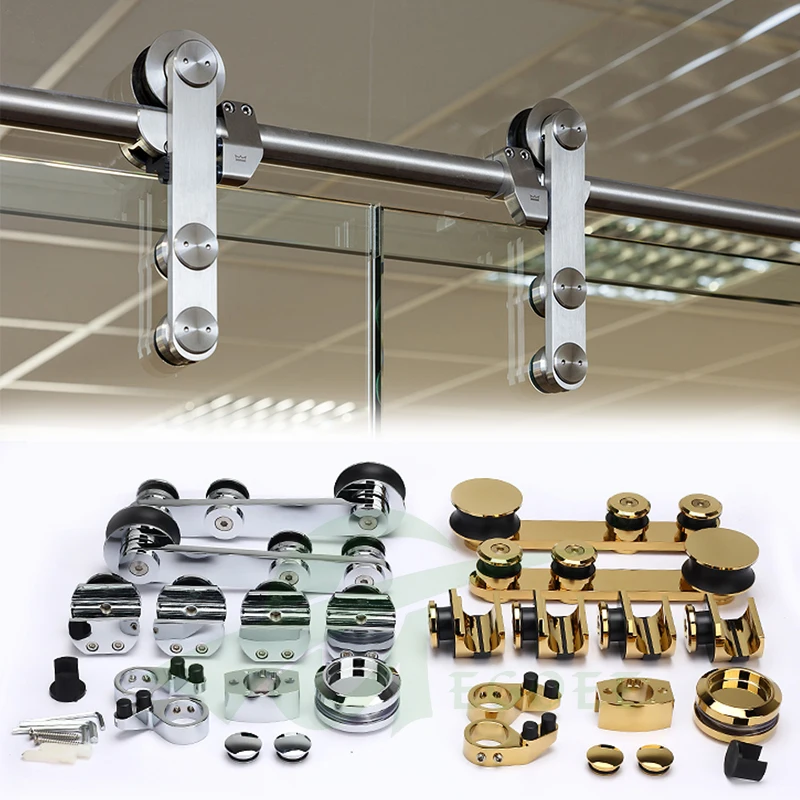 Egoee High Quality Stainless Steel Bathroom Accessories Factory Direct Sales Glass Barn Door Sliding Door Hardware Kit