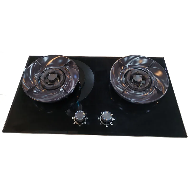 2 zone Tempered glass AC ignition optional with safety device NG LPG Built in Gas hob gas cooker top