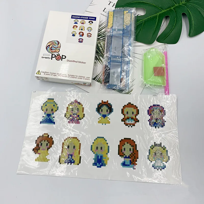 
10pcs cartoon diamond painting kids DIY diamond stickers toy birthday gifts cup book decoration picture 