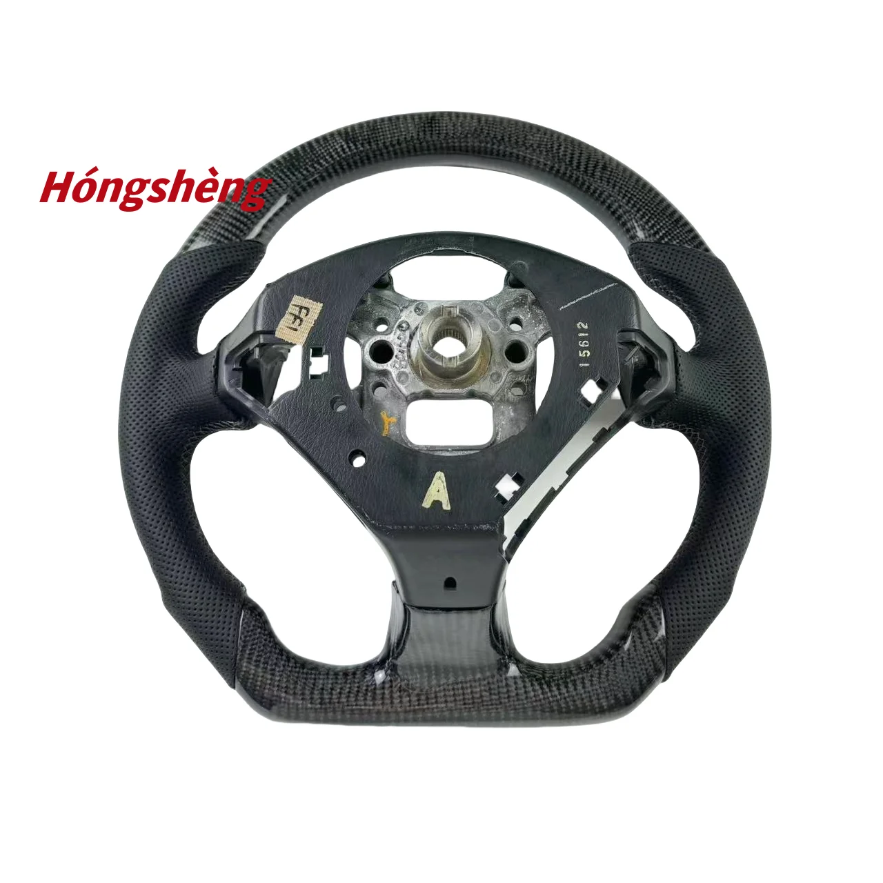 For Honda S2000 2004-2012 carbon fiber steering wheel Black perforated leather sport design D-shaped steering wheel