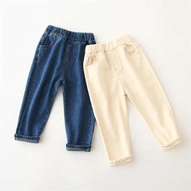 
SE1785 Spring autumn new fashion pure blue simple atmosphere kids jeans pants boys 