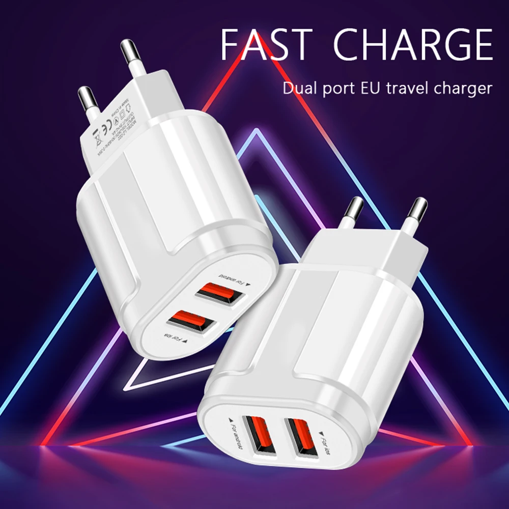 2.4A зарядки Универсальный USB быстрая зарядка usb-зарядка европейского и американского штепсельной вилки стены USB зарядное устройство адаптер для iPhone Xiaomi Huawei