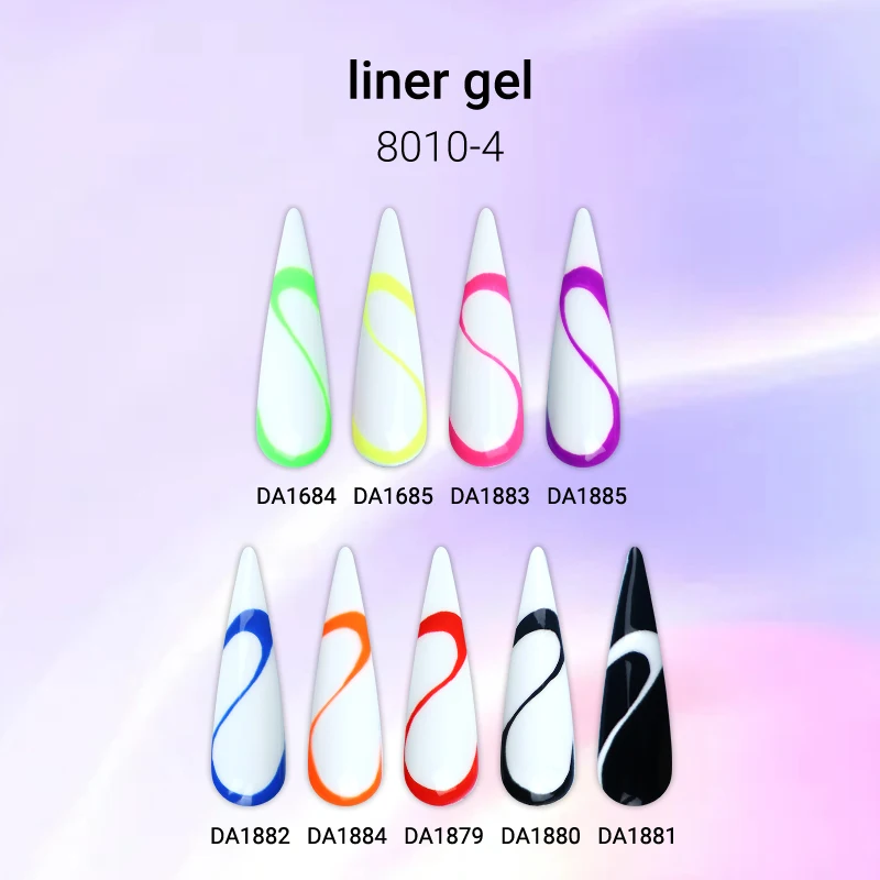 Oem Wholesale 6ml Gel Nail Art Liner Painting Uv Led Gel Semi-Permanent Gel Liner Nail Art Set