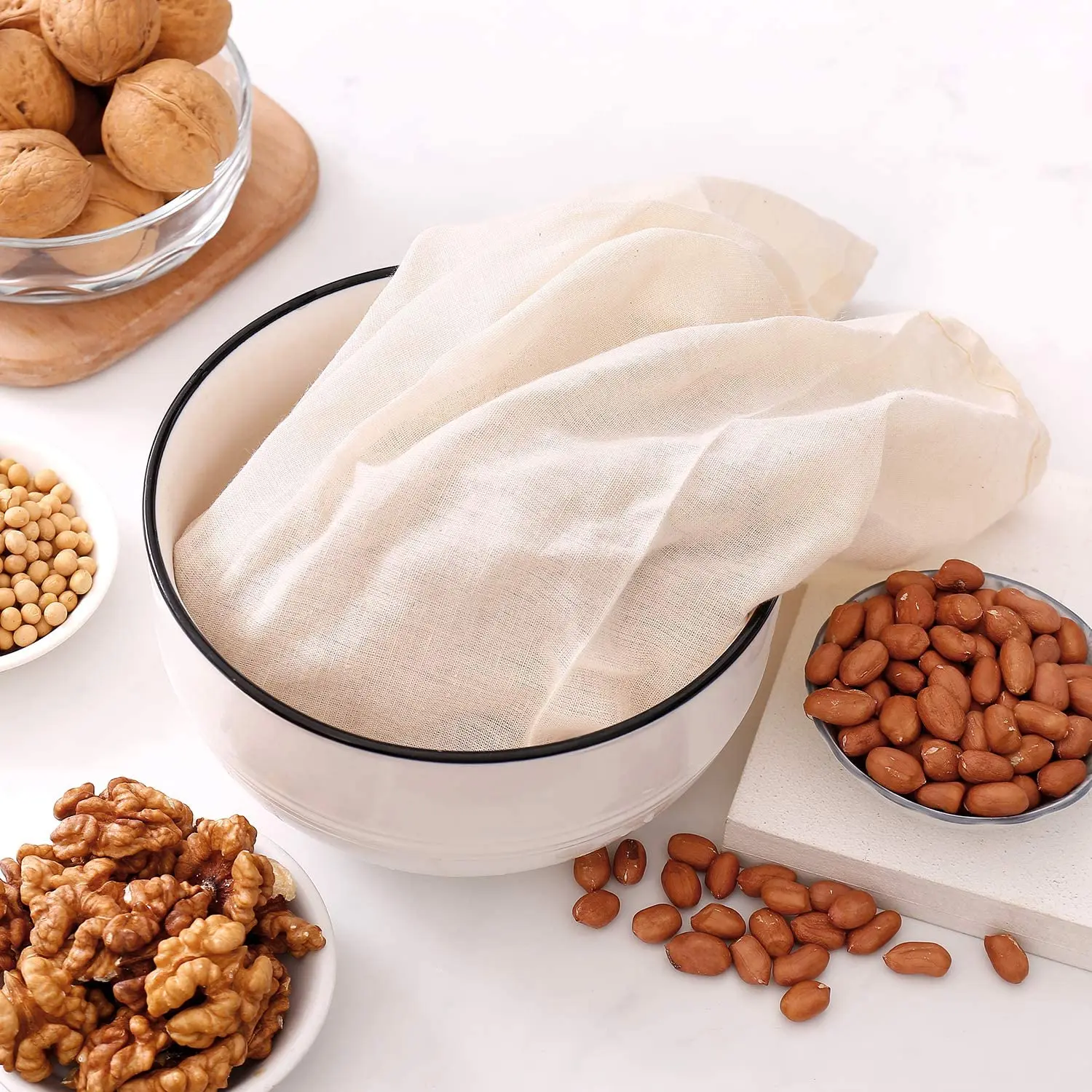 Pro Quality Unbleached Organic Cotton cieve bags for Straining nut milk