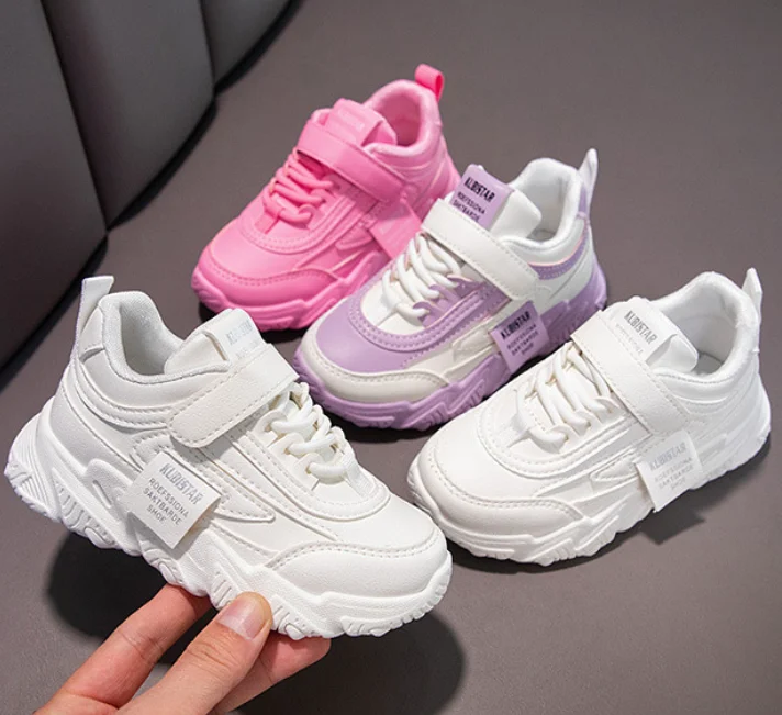 Ailin Kids Sports Shoes for Girls Boys Children Running Sneakers PU Soft School Casual Shoes Classic Fashion Anti-skid shoes