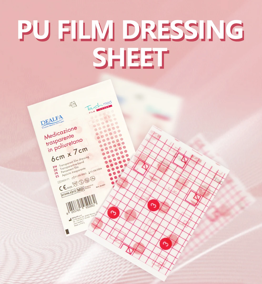 BLUENJOY Skin-Friendly Transparent Pu Film Adhesive Dressing Waterproof Pu Film Sheet