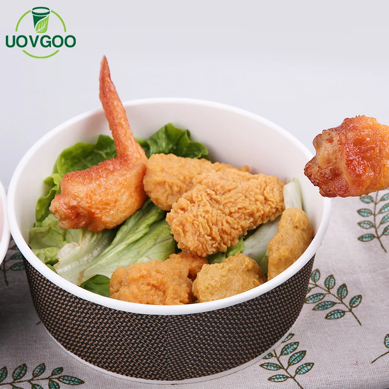 Good Hot Insulation Korean And Japanese Food Take Away Ripple Paper Bowl