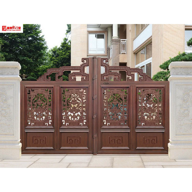 Luxury villa electric gate Easily assembled aluminum hous main gate design home wholesale hot sale door aluminum art gates