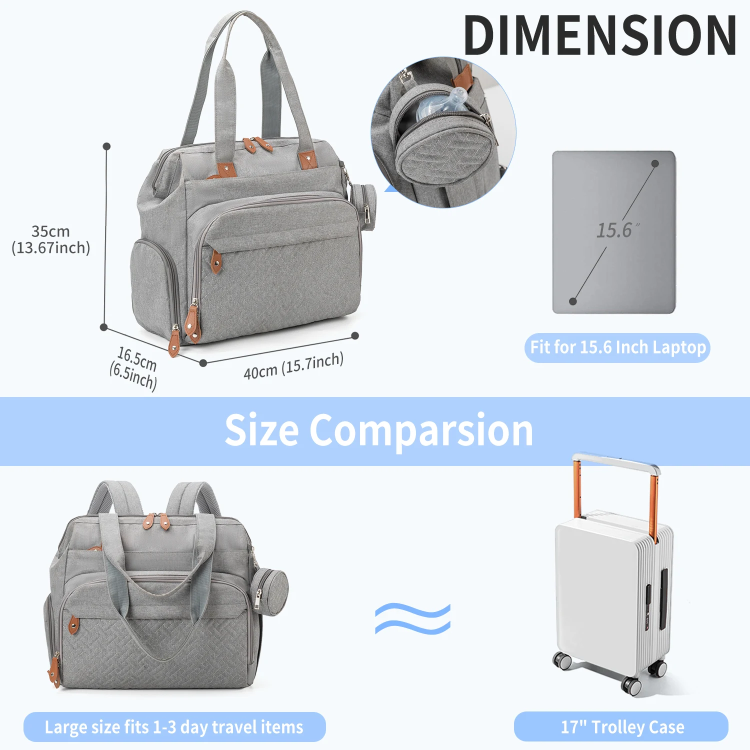 BSCI Factory Wholesale Mommy Bags Multi-Function Baby Diaper Bag Travel Pack Maternity Backpacks Travel Bag With Changing Pad