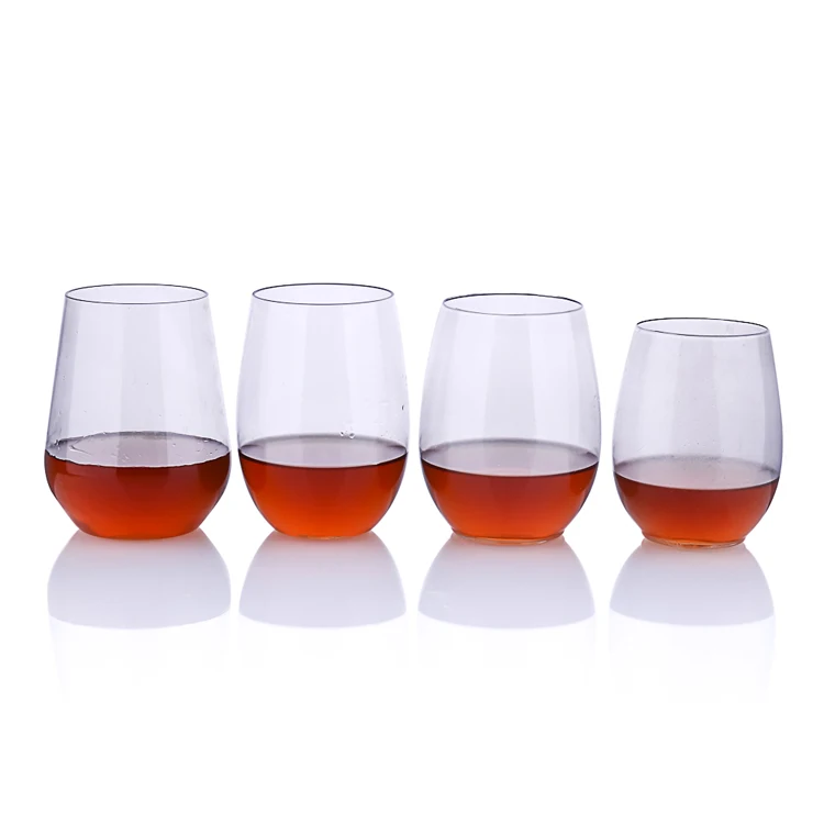 Unbreakable Stemless Plastic Glass for Wine 16oz