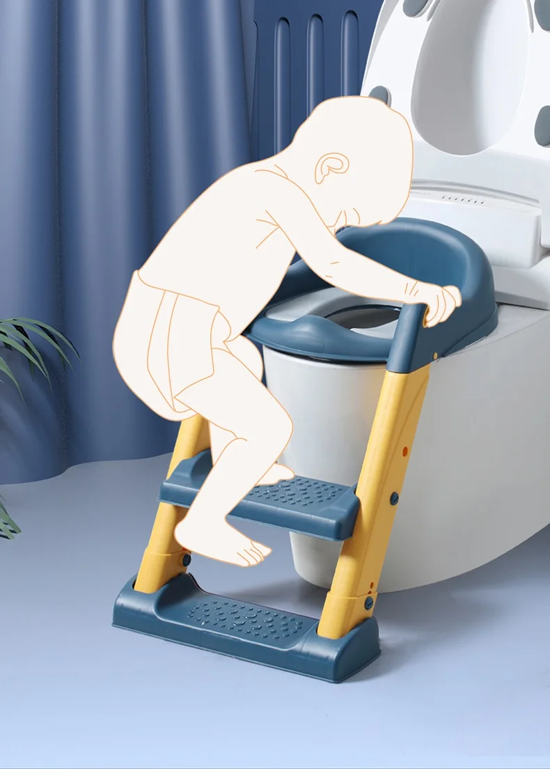 Китайский производитель, оптовая продажа, детский туалет с лестницей, портативный, OEM, детский туалет, тренировочное сиденье, пластиковый детский горшок, складной