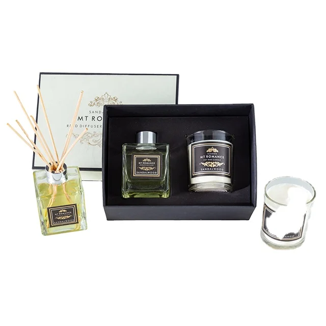 Подарочный набор, роскошная Ароматизированная соевая Свеча на заказ + Диффузор в стеклянной банке