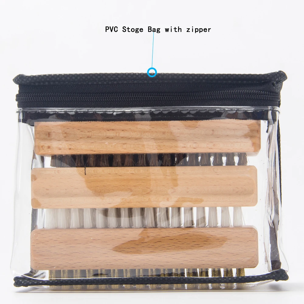 
Ski and Snowboard Wax Brush Speed Kits - Nylon/Brass/Horsehair Brush Kits with a PVC Bag for Traveling and Storage (Wax Brush Ki 