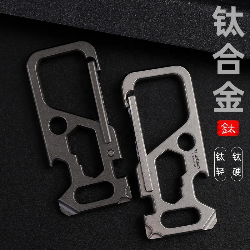 Outdoor mountaineering buckle Opener edc tool Custom Wholesale Carabiner Climbing Spring Metal Hook Multifunctional Keychain