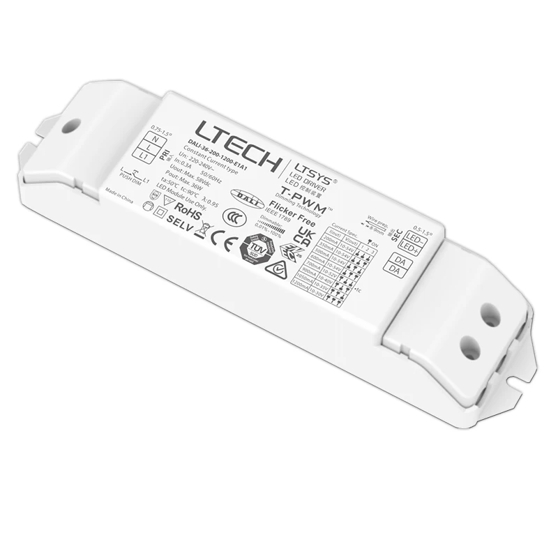 High Quality DALI Push DIM  Dimming 0-100% 15W 25W 36W  Intelligent LED Driver for Internal Lights