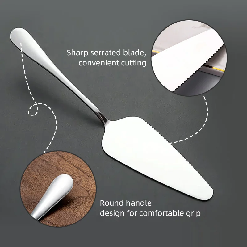 Cake accessories Serrated Edge Cake Cutter Pie Pastry Servers Reusable Cake Knife and Server For Birthday Wedding Parties