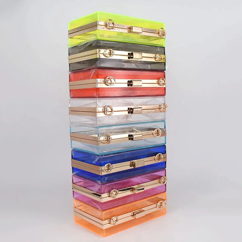 Sandro Transparent Small Square Cross-slung Box Banquet Hand Dinner Bag Ladies Handbag Wholesalers