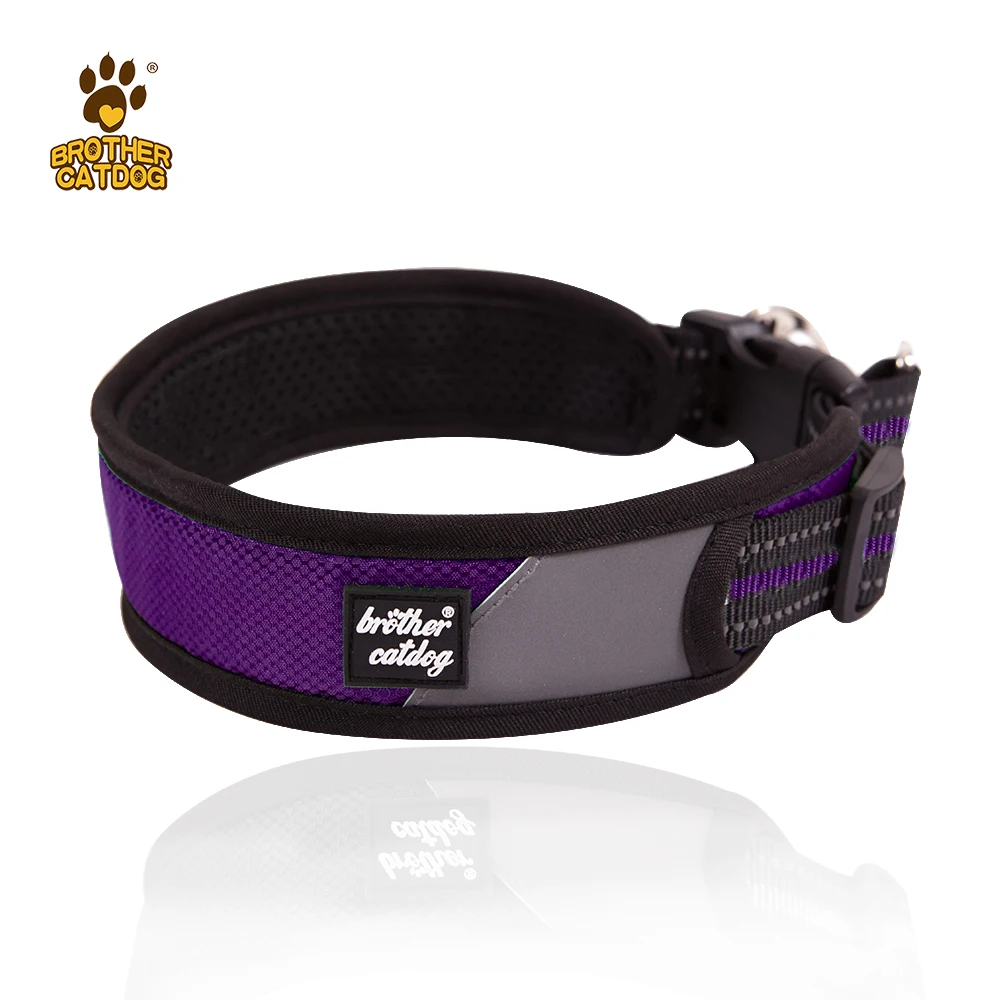 wholesale pet outdoor products  Personalized reflective dog collars Travelling hiking breathable dog collar
