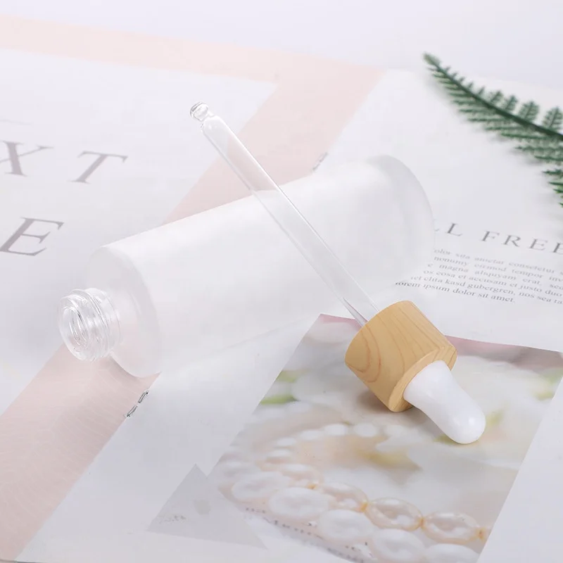 classical design 18/410 20/410 bamboo closure dropper essential oil separator dropper for skin care product bottle