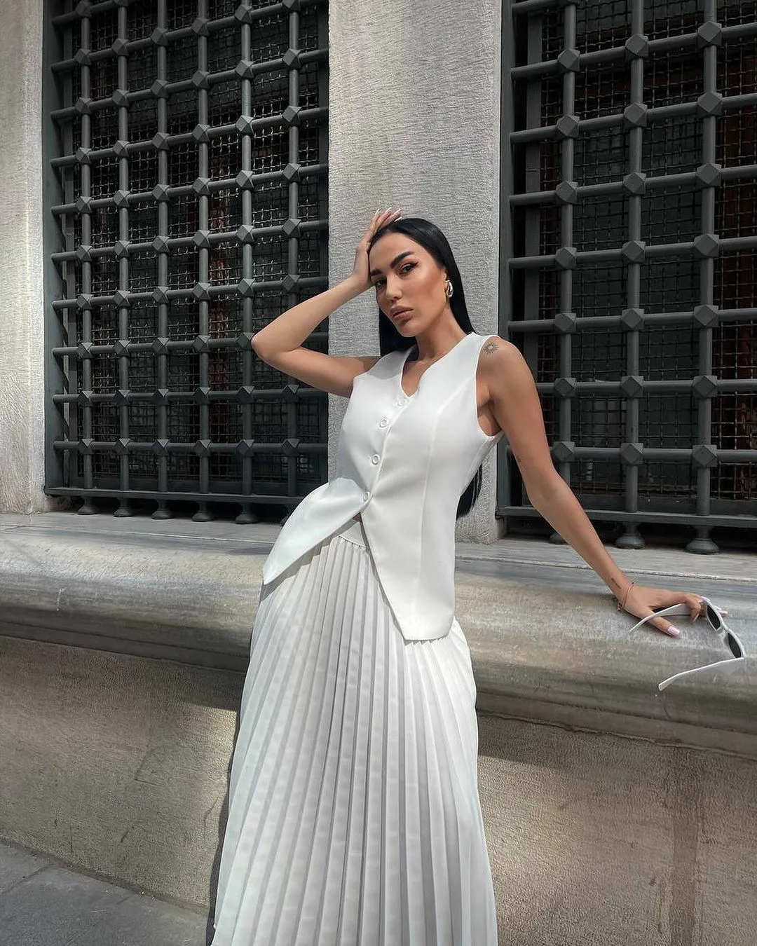 RedPeony Women Fashion Lapel Long Sleeve Lace-Up Shirts And High Waisted Mini Skirts Sets Elegant Beige Two Piece Set