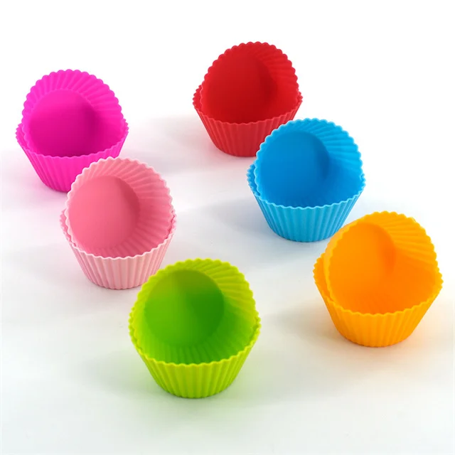 Home Kitchen Cooking Supplies Diy Cake Decorating Tools Silicone Cake Cup Round Shaped Muffin Cupcake Baking Molds