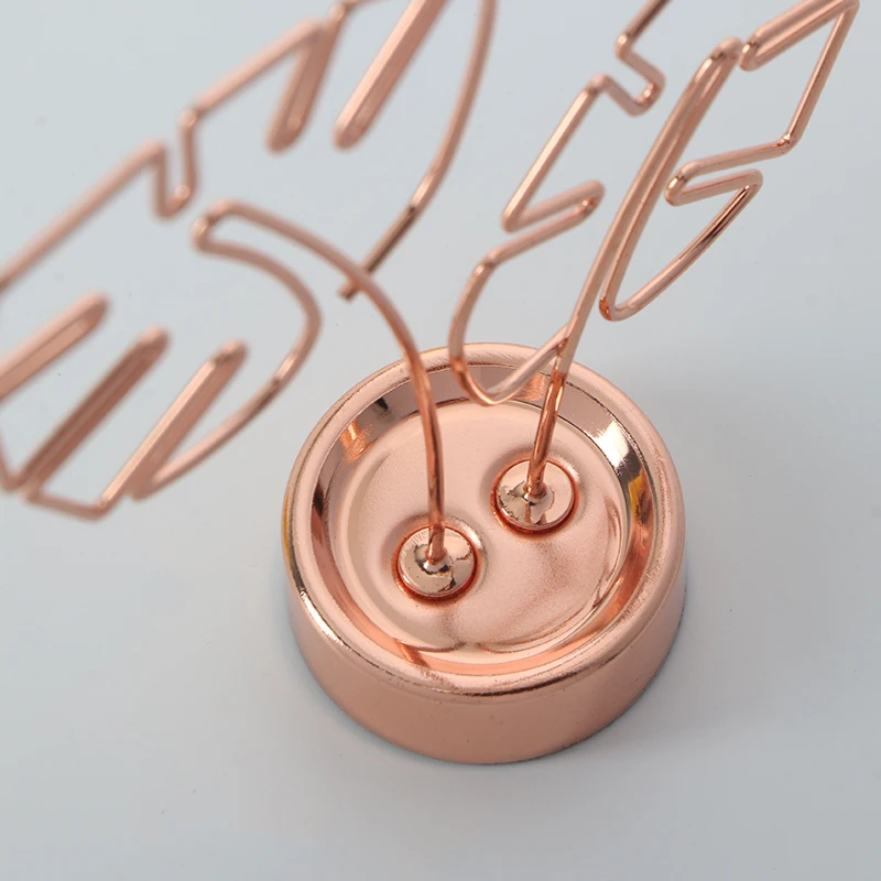 YS0809 Popular Metal Monstera Top Quality Place Label name Stand Card Holder Note Photo Memo Clips