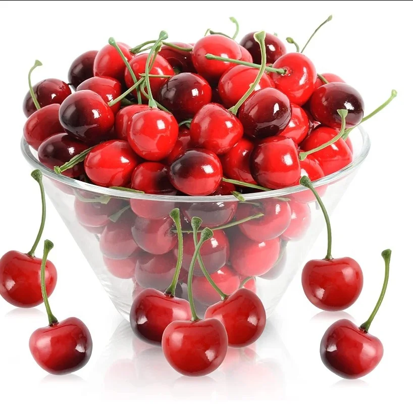 Cheap Lifelike Artificial Fruits imitation Fruit for Home Decorative cherry