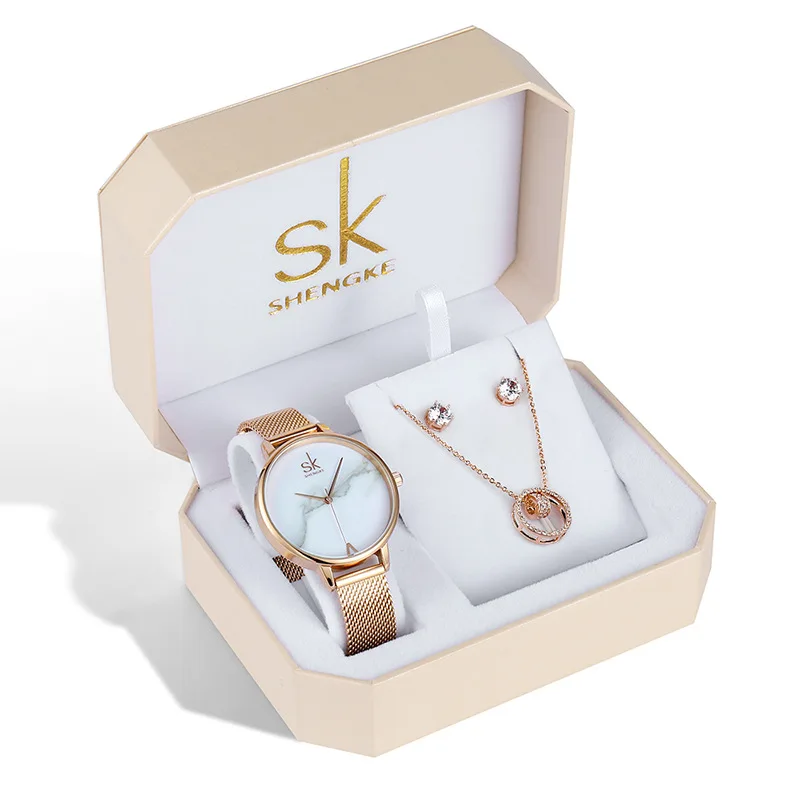 high quality women Fashion Female Quartz Wrist sk time quartz watch Colourful K0039L Ladies Gift sk watch Set With Box
