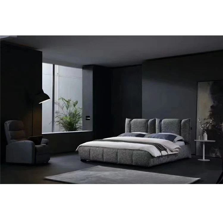 Premium bedroom furniture letto lit bett king size bed frame Italian fabric upholstered bed set luxury modern double beds