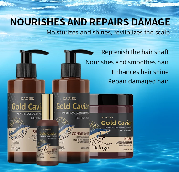 Custom Private Label Nourishing Repair Treatment Collagen Gold Caviar Hair Care Creams Large Capacity Hair Mask