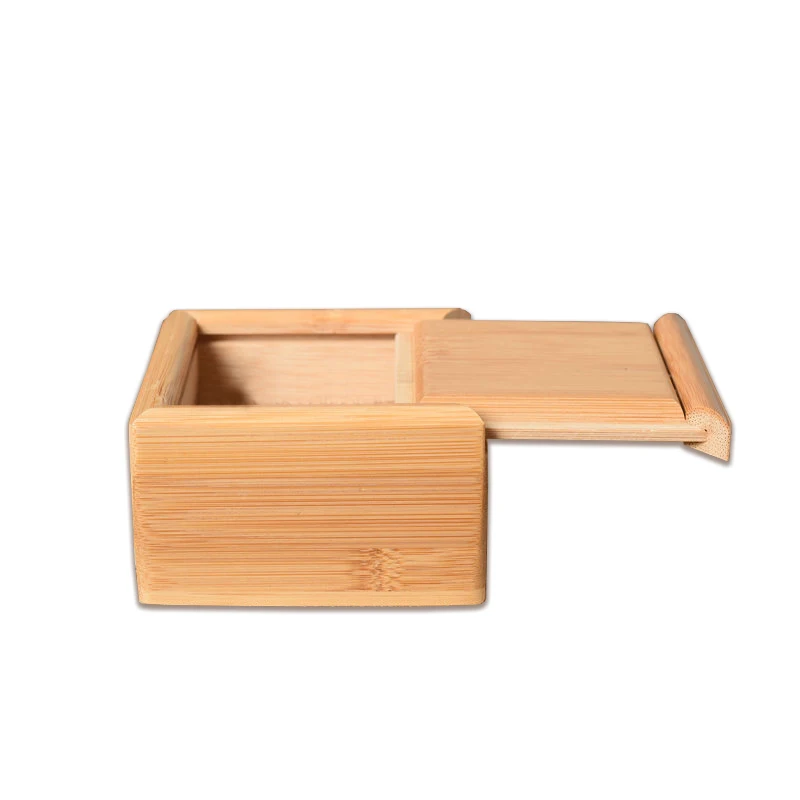 Storage box bamboo varnish finished small gift package box with sliding lid custom logo